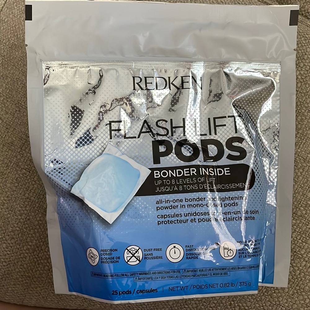 Redken flash lift pods with bonder inside